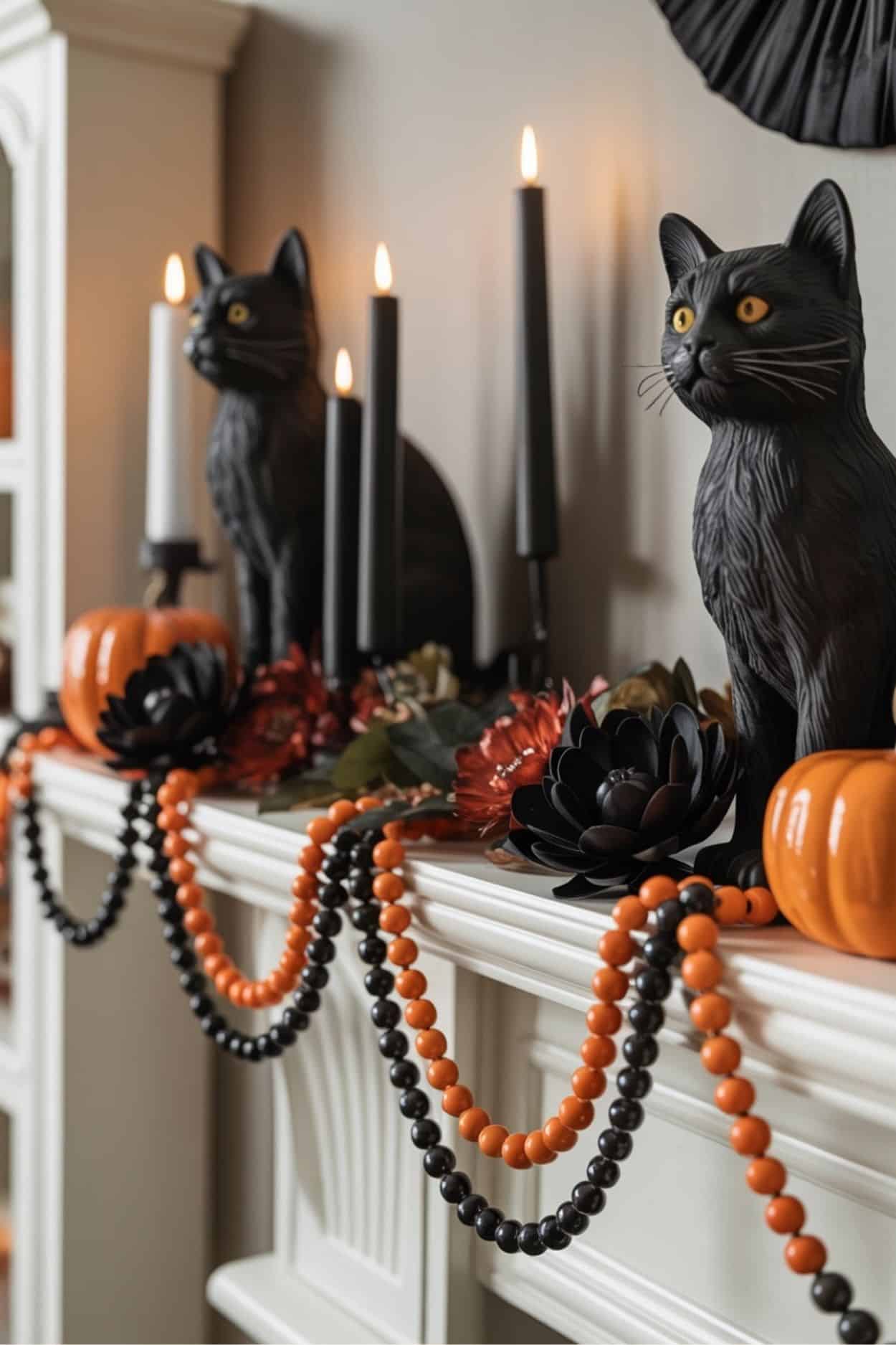 orange and black bead garlands