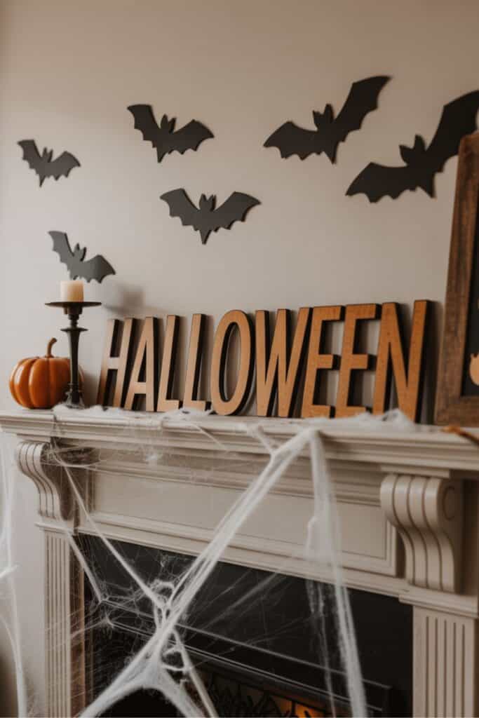 rustic wooden sign for halloween