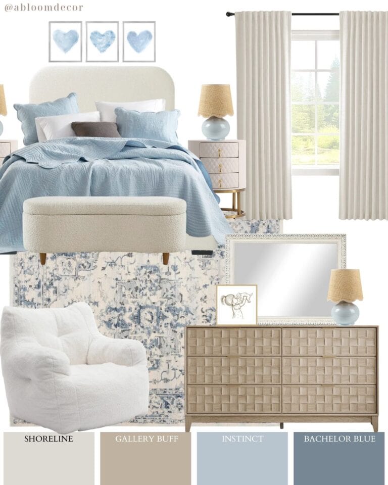 calming blue tween girl bedroom