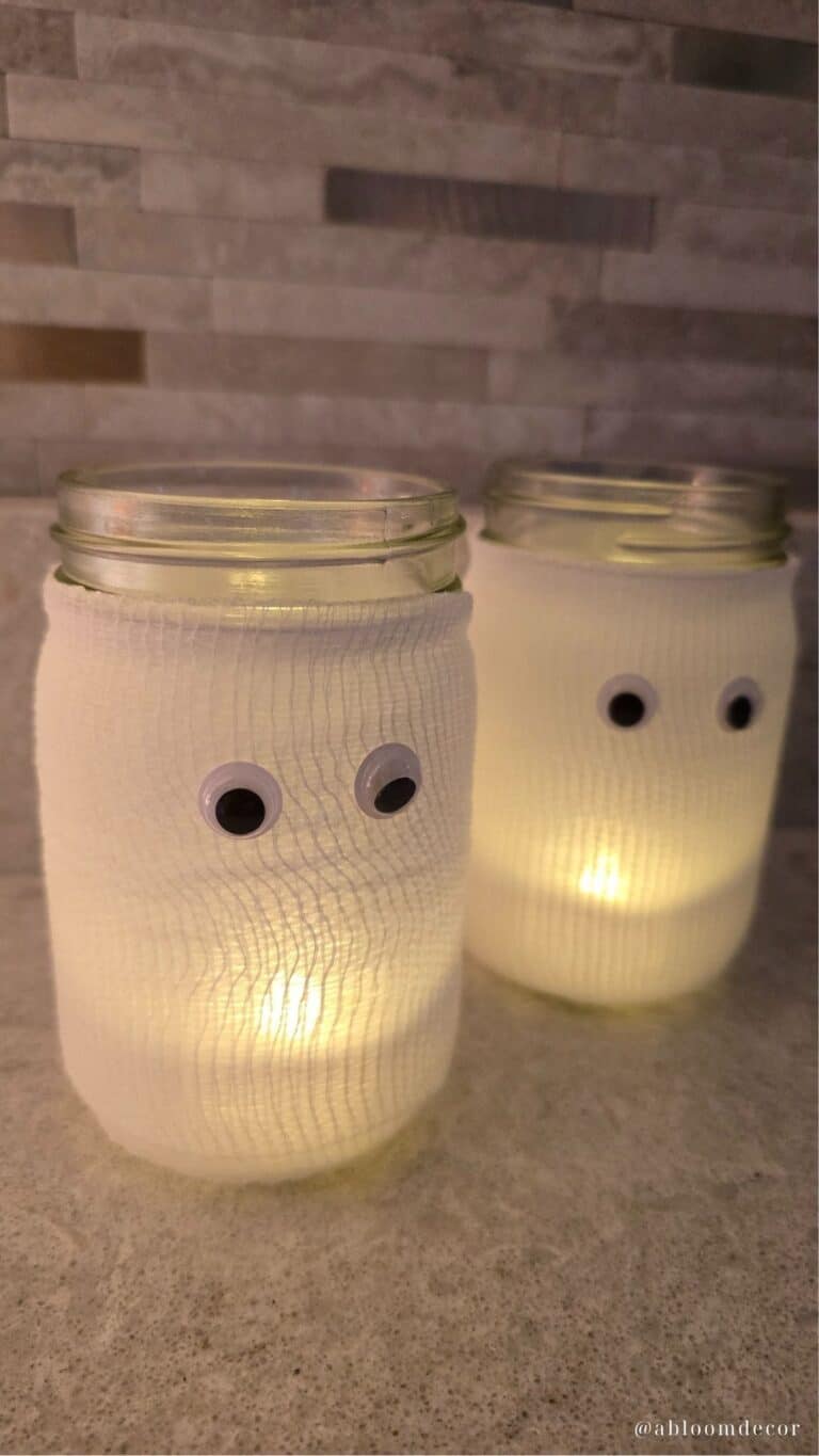 Quick DIY Halloween Ghost Mason Jars That Bring a Cozy Glow