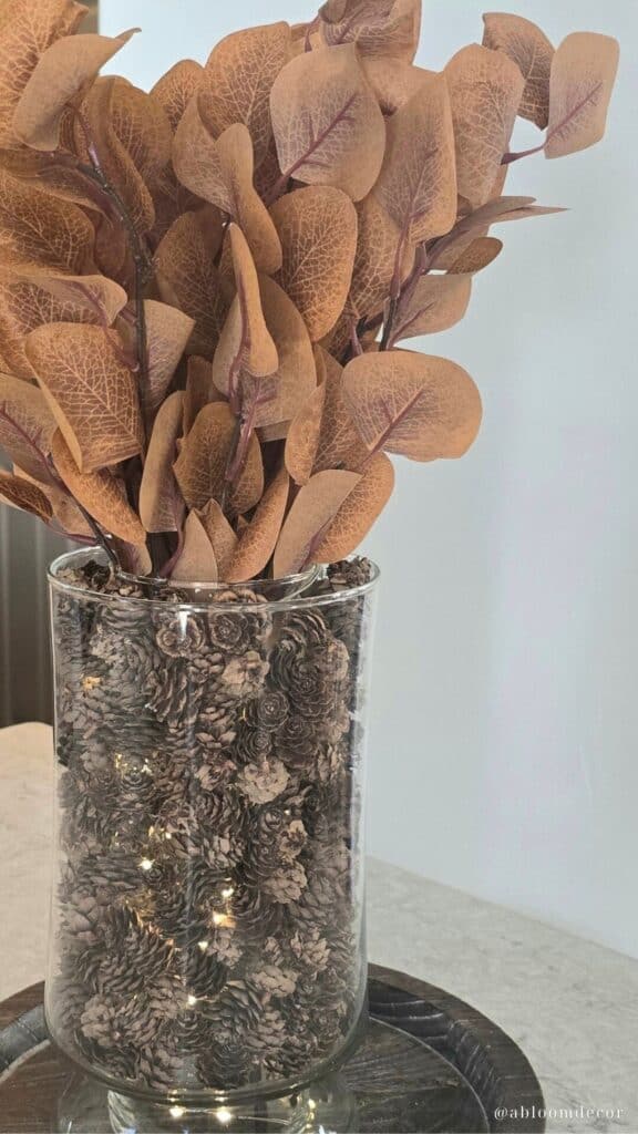 Glowing Pinecone DIY Fall Centerpiece