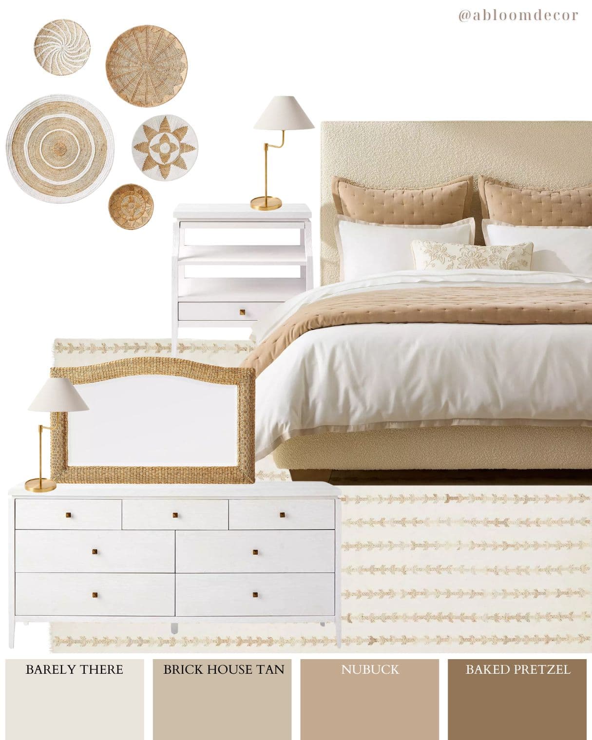 Warm Beige and White Minimalist Bedroom Design