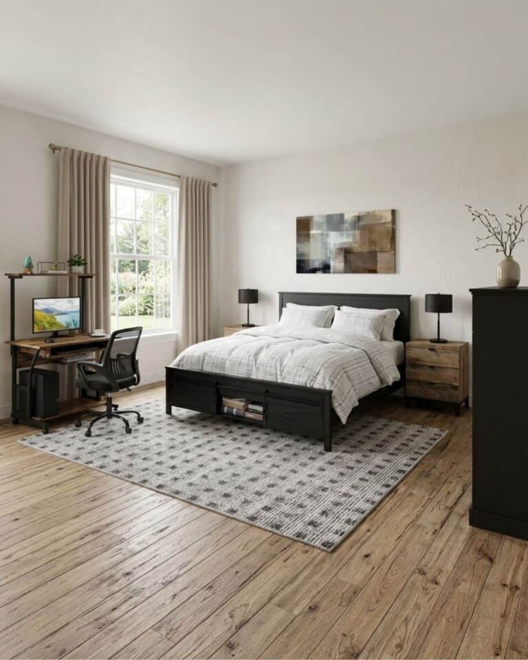 Black and Brown Modern Farmhouse Teen Boy Bedroom Design