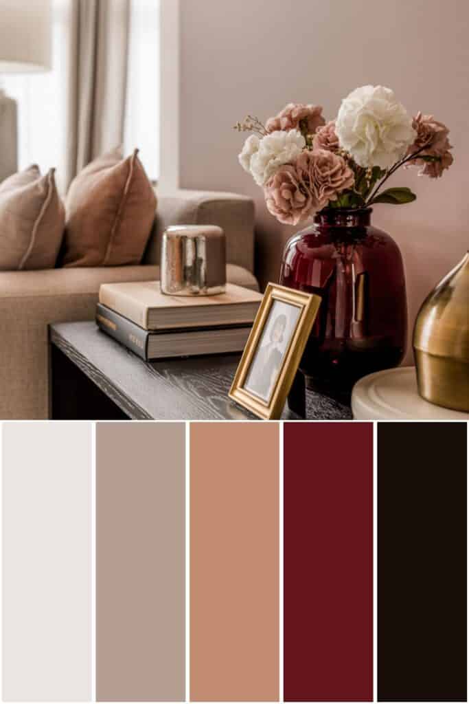Burgundy color palette for the home