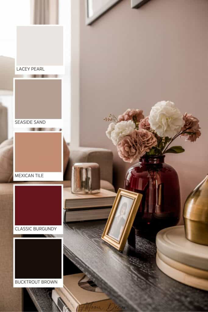 Burgundy paint color palette