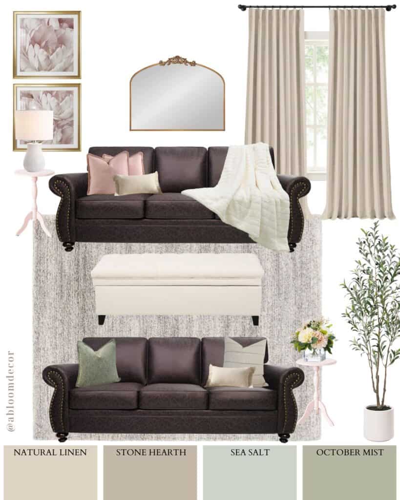 soft pastel traditional living room design