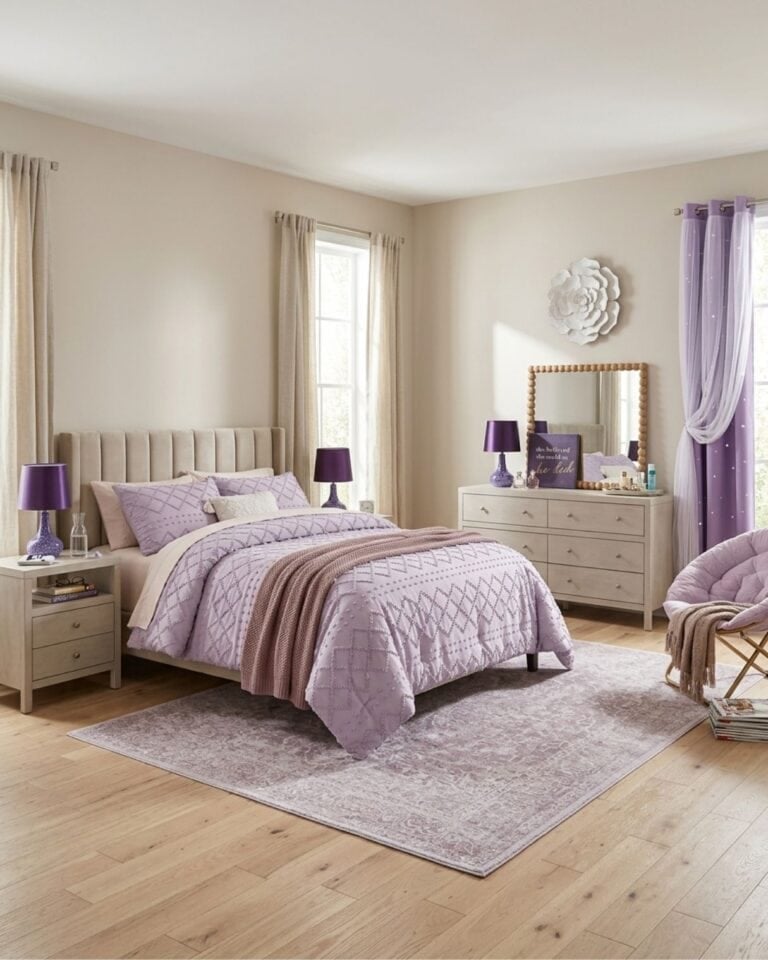 Dreamy Purple Tween Girl Bedroom Design