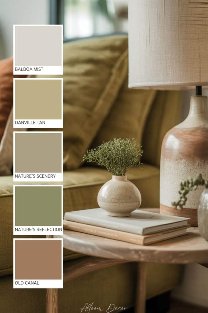 Earth Tone Green Color Palette paint colors