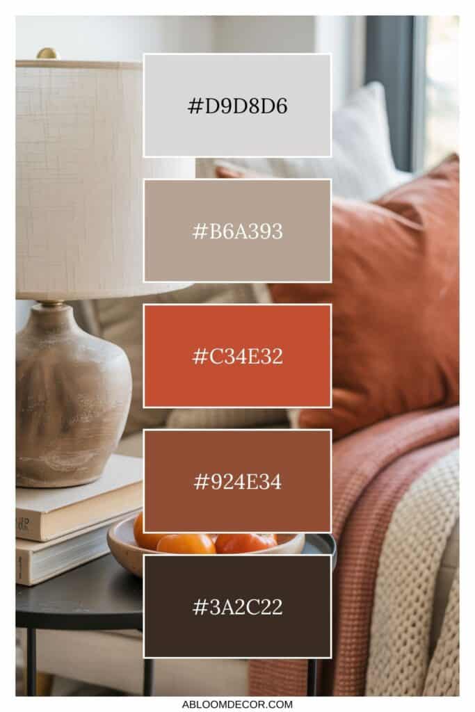 Persimmon Color Palette hex codes