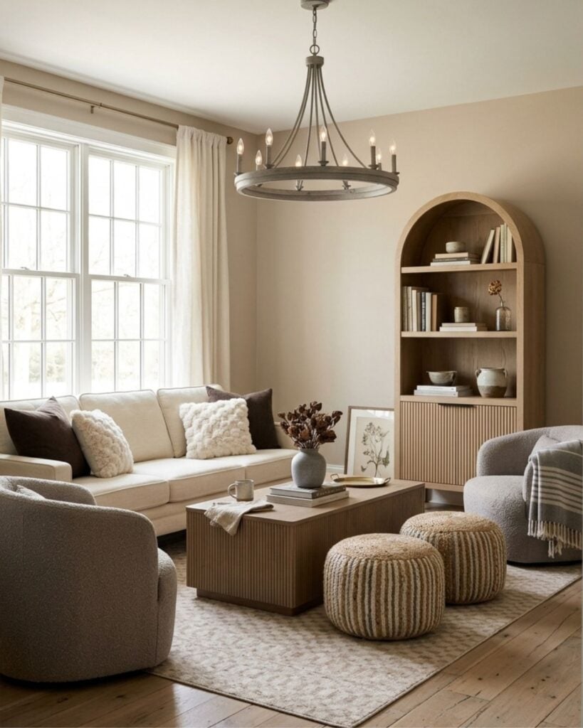 Cozy Cream Neutral Small Living Room Design