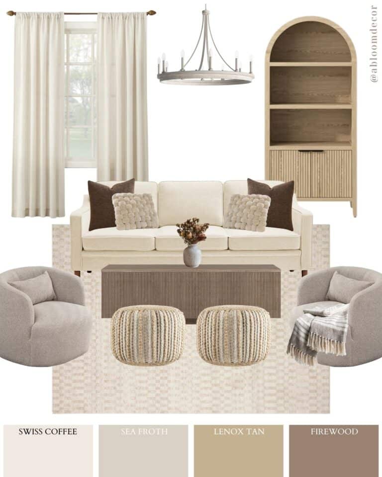 Cozy Cream Neutral Small Living Room Design