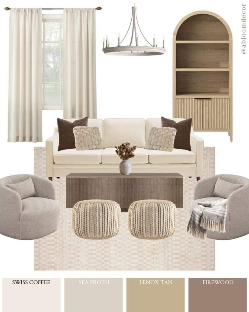 Cozy Cream Neutral Small Living Room Design
