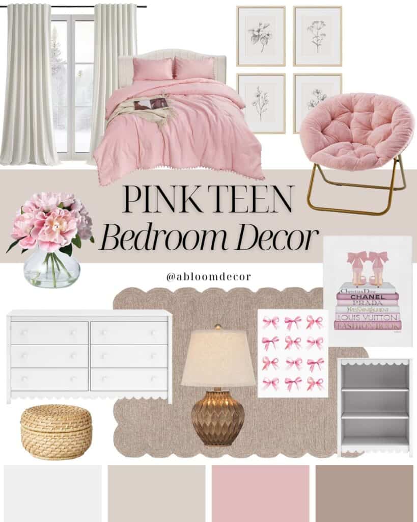 Soft Pink Teenage Girl Bedroom Decor