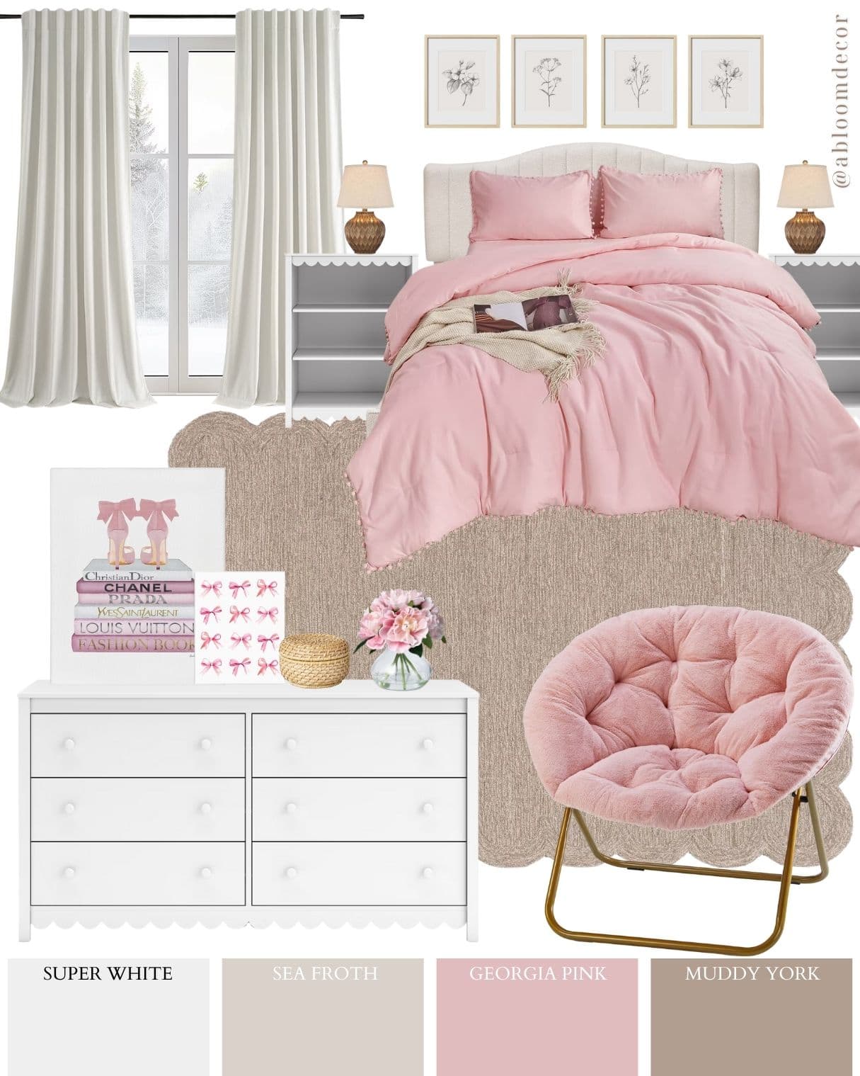 Soft Pink Teenage Girl Bedroom Design