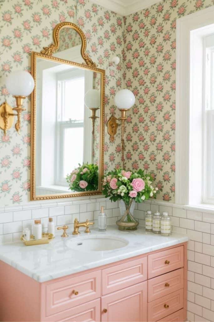 grandmillennial bathroom idea