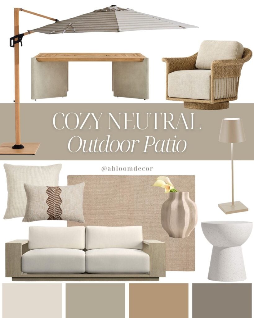 Relaxed Cream and Natural Outdoor Patio Decor
