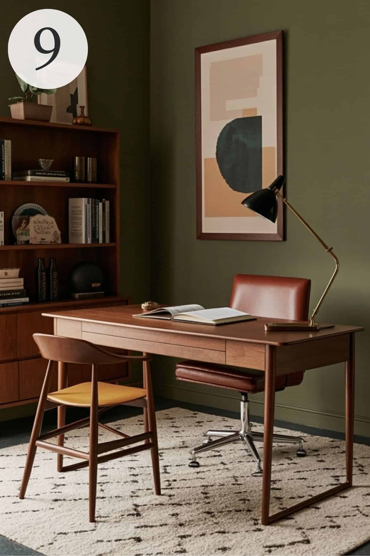 mid century modern home office