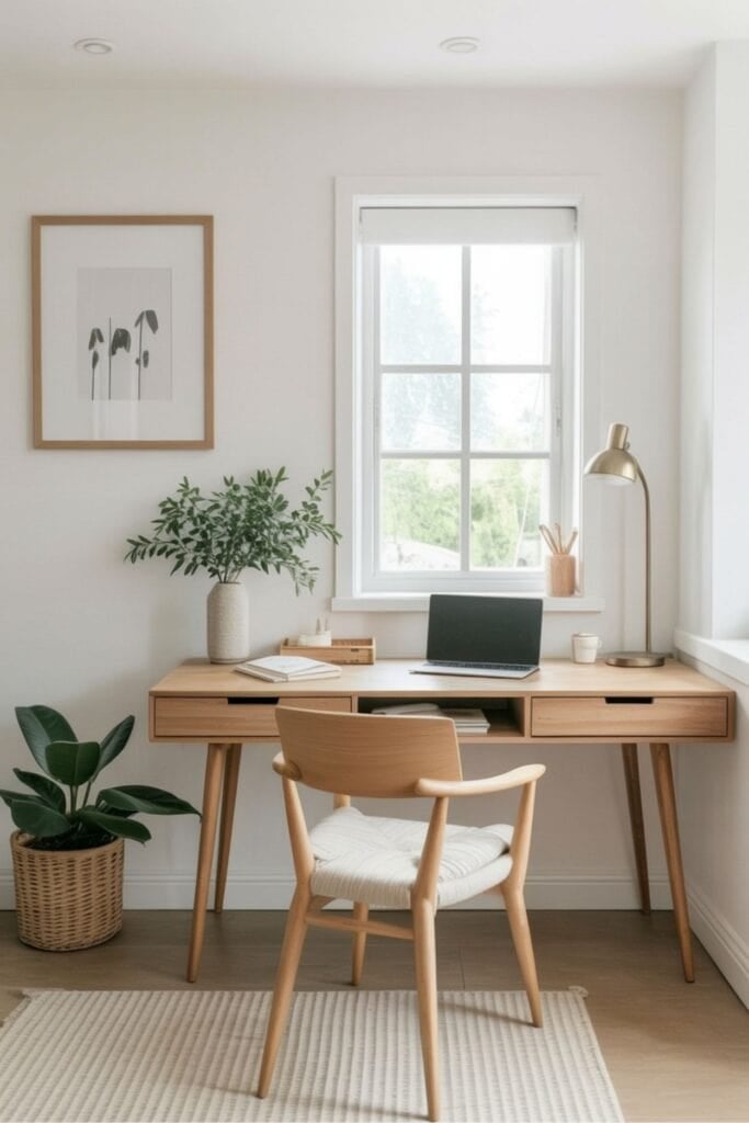 minamilist scandinavian home office idea