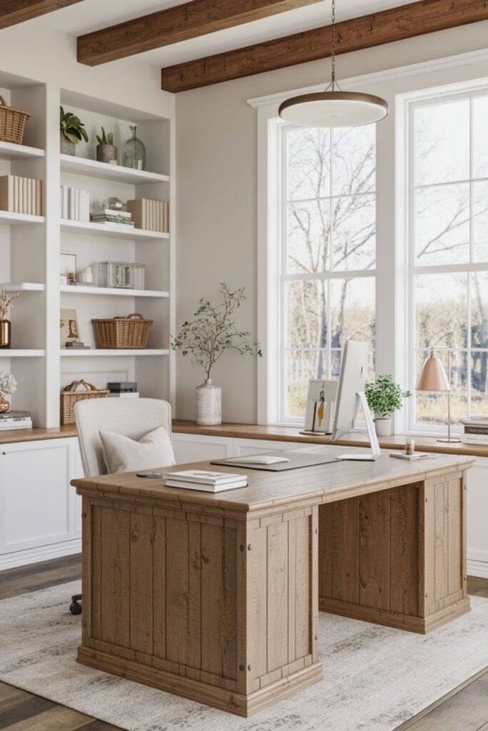 modern farmhouse home office idea