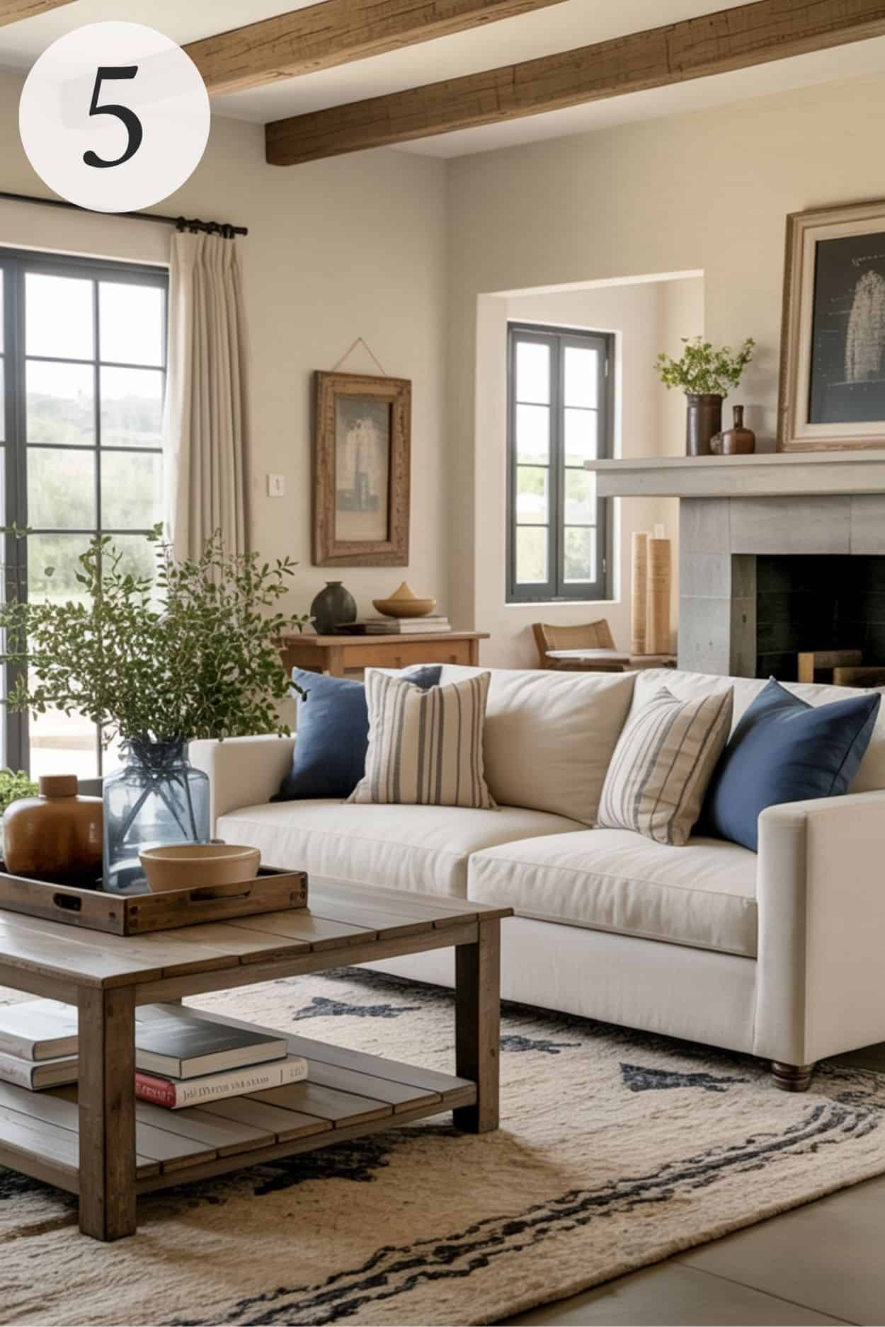 modern farmhouse living room