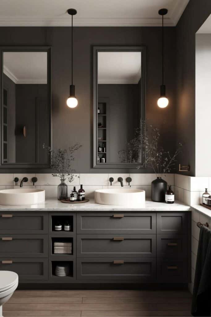 moody modern bathroom idea