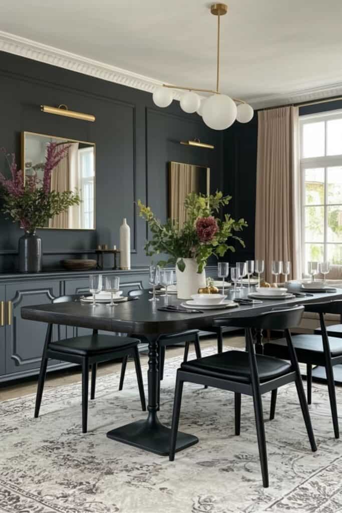 moody modern dining room idea