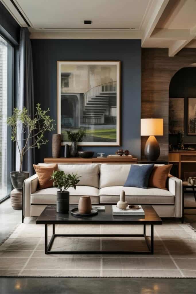 moody modern living room idea