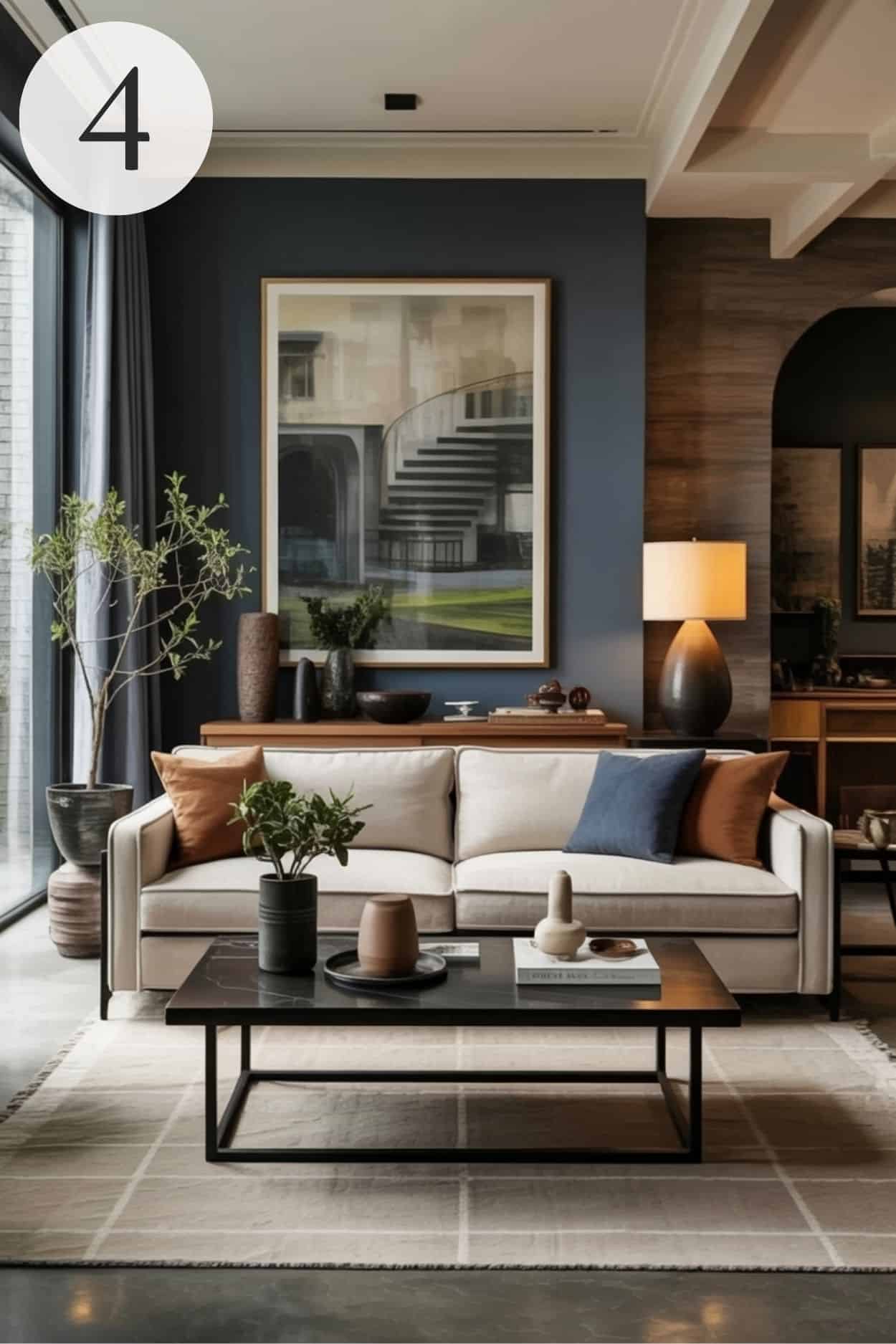 moody modern living room
