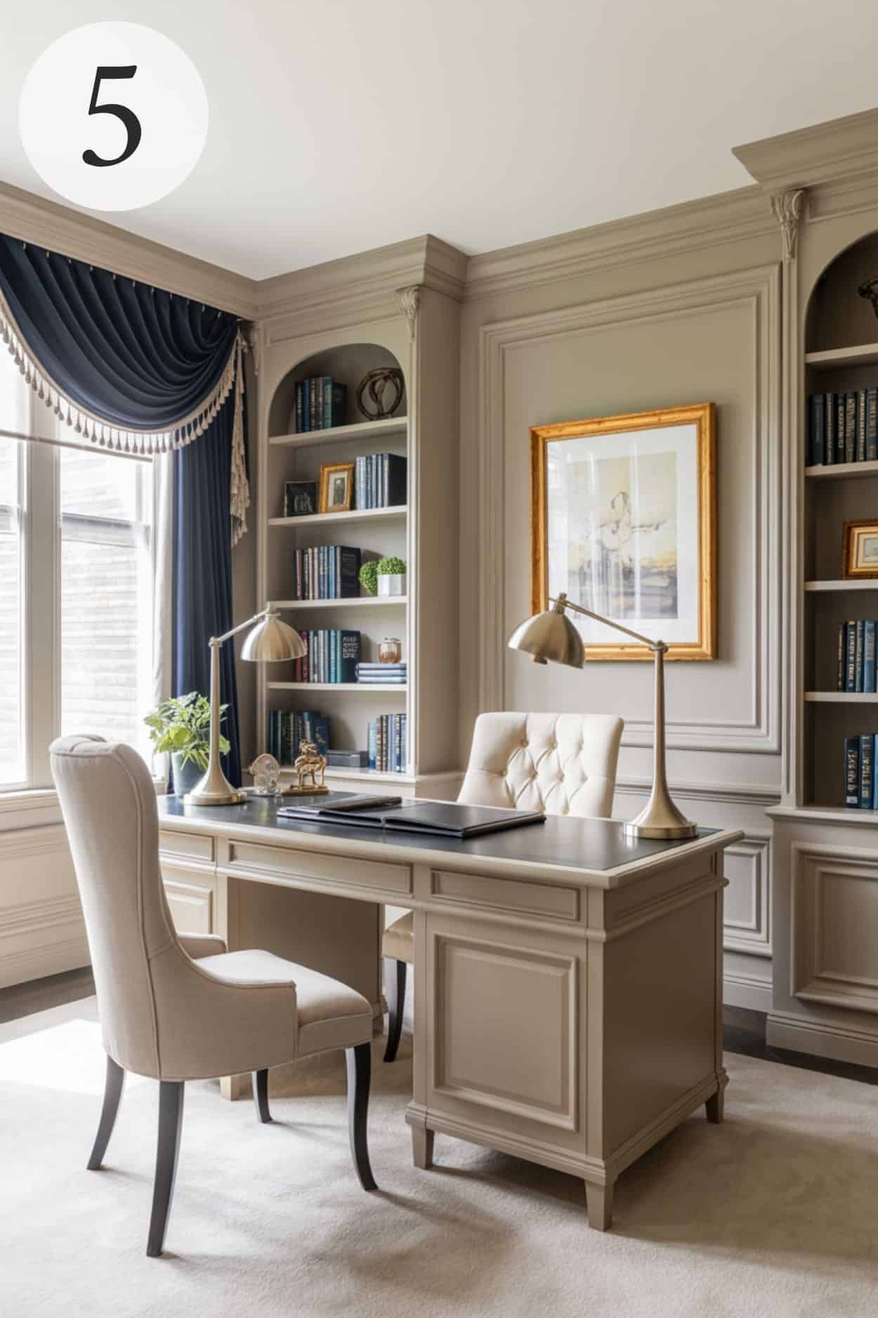 transitional classic home office