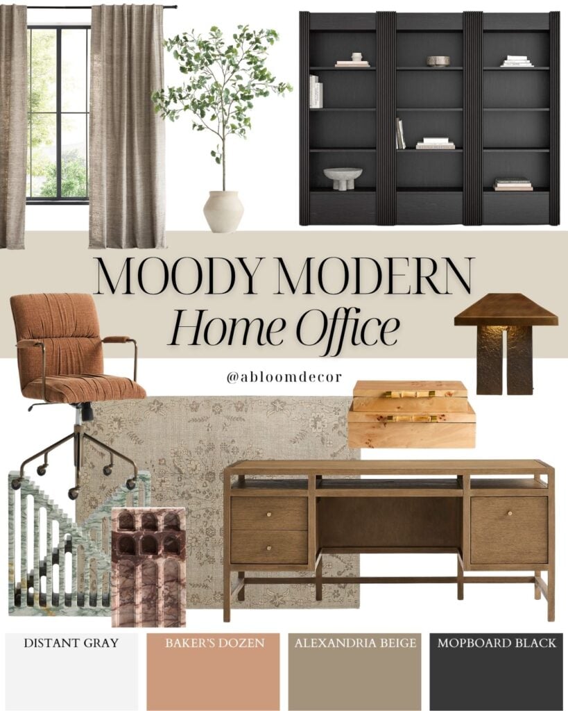 Moody Modern Home Office Decor