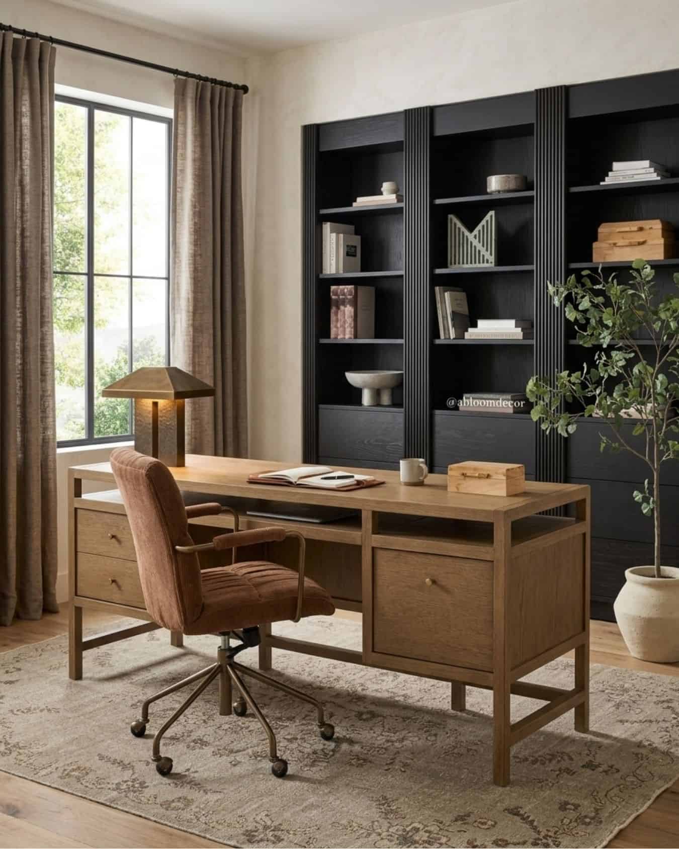 Moody Modern Home Office Design