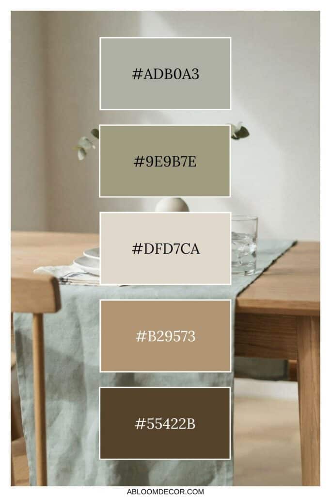 Eucalyptus and Taupe Color Scheme