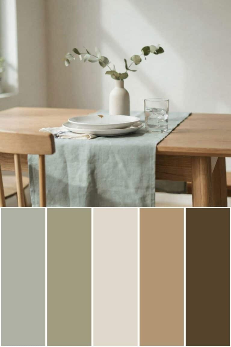 Eucalyptus and Taupe Dining Room Color Palette