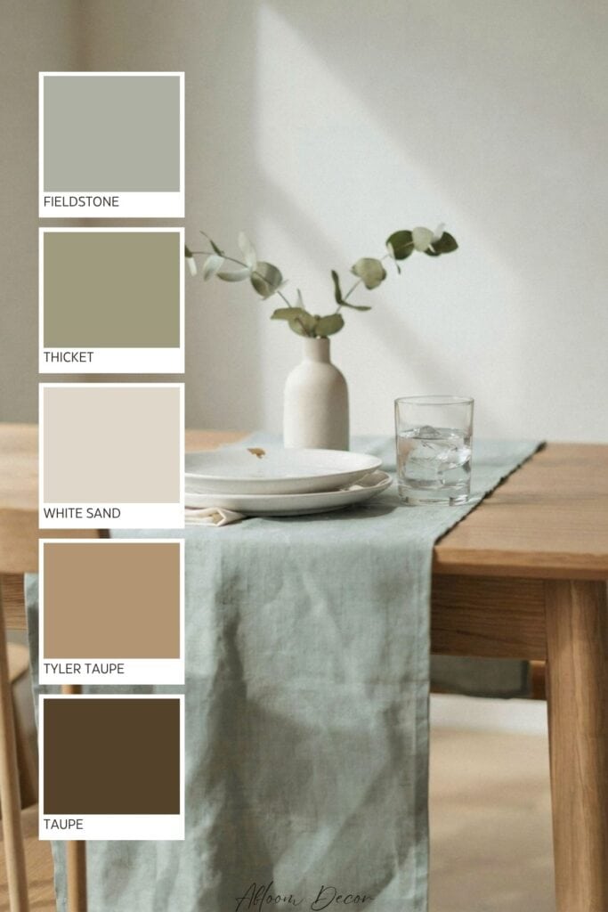 Eucalyptus and Taupe Paint Colors