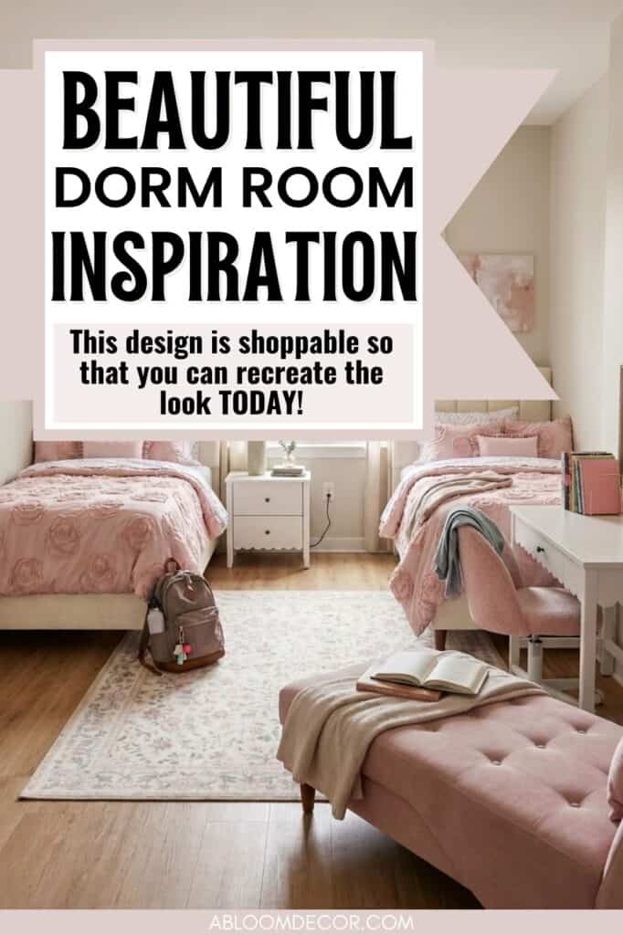 Mauve and Soft Pink Floral Dorm Room Idea