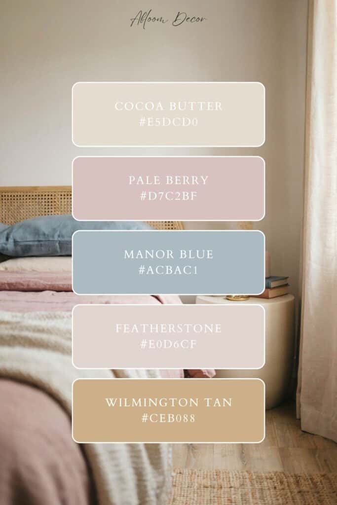 Pink & Blue Whimsical Bedroom color palette scheme