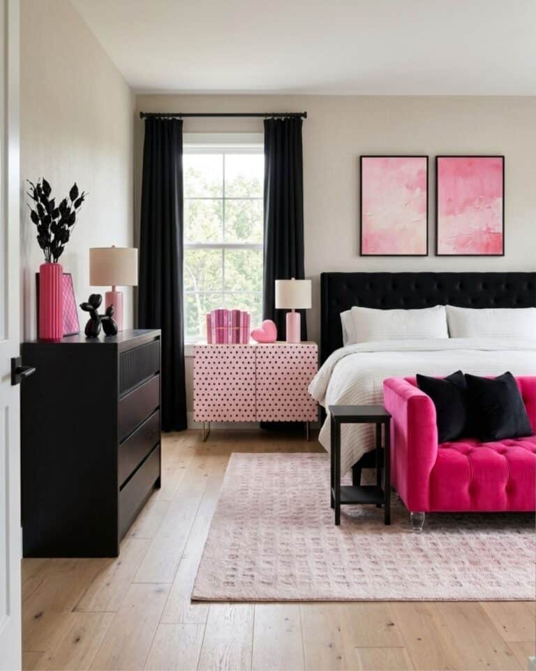 Black and Hot Pink Room Design