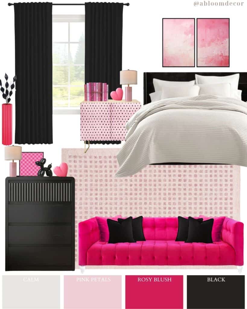 Black and Hot Pink Room Design idea