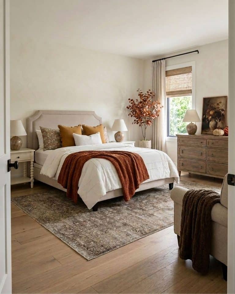 Cozy Fall Farmhouse Bedroom Design