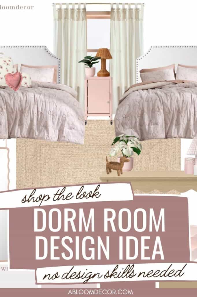 Mauve and Soft Pink Floral Dorm Room pin