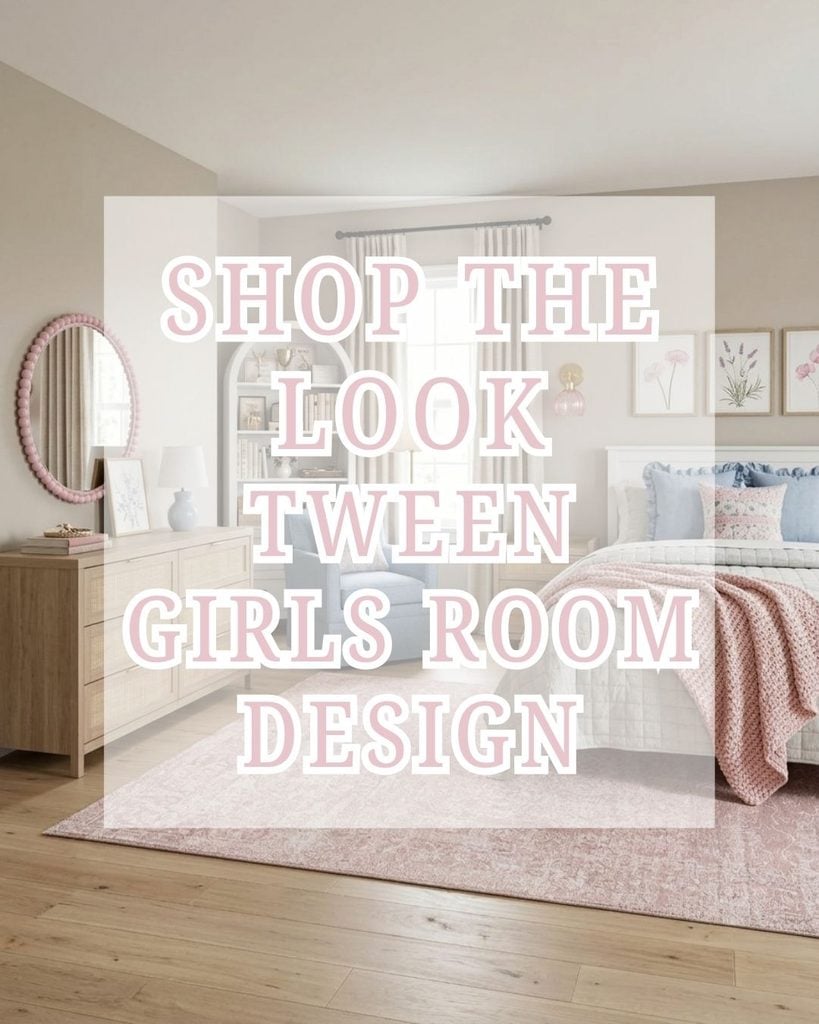 Soft Pink and Blue Tween Girl Room Design Pin