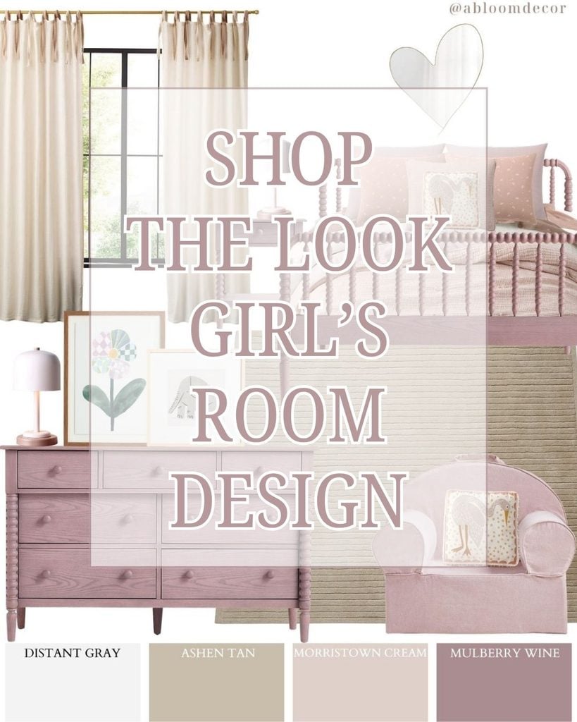 Cute Mauve and Blush Tween Girl Bedroom Design pin