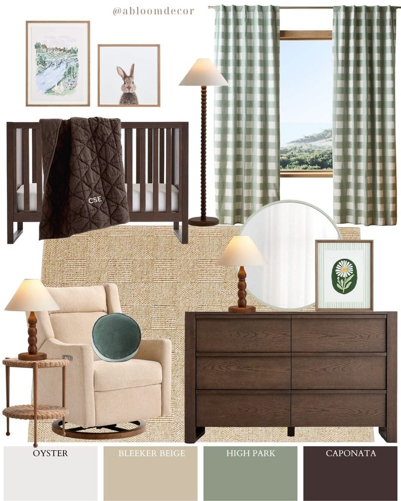 Green and Brown Woodland Baby Boy Nursery Design