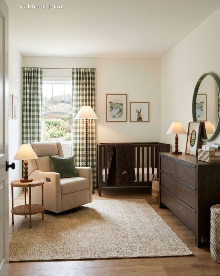 Green and Brown Woodland Baby Boy Nursery Design