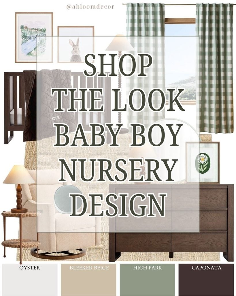 Green and Brown Woodland Baby Boy Nursery Design pin