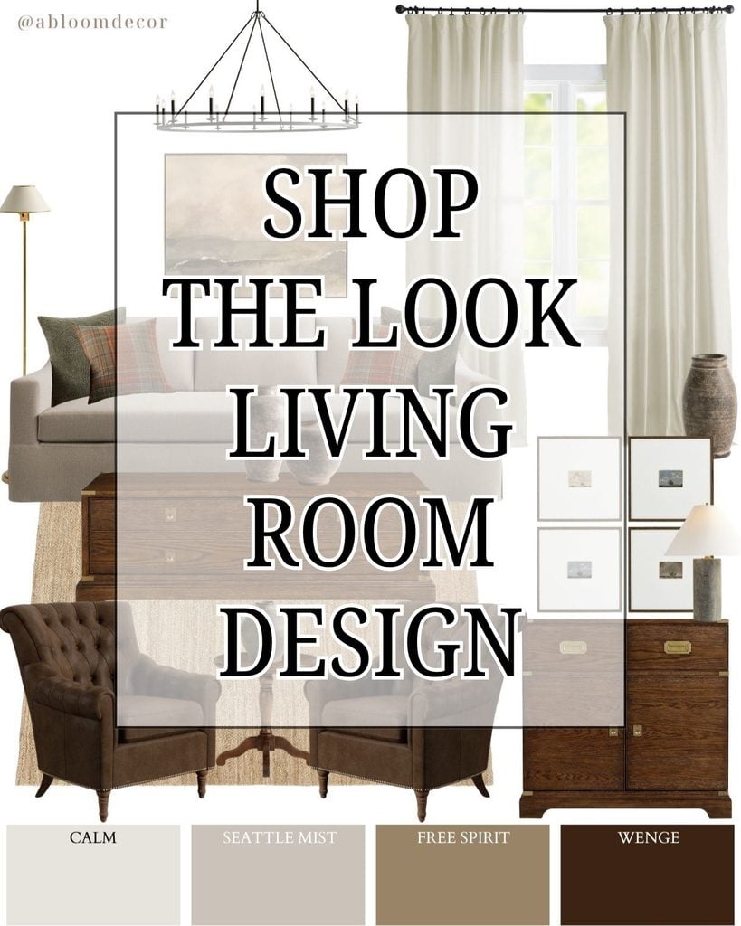 Timeless Brown Olive and Cream Classic Living Room Design pin