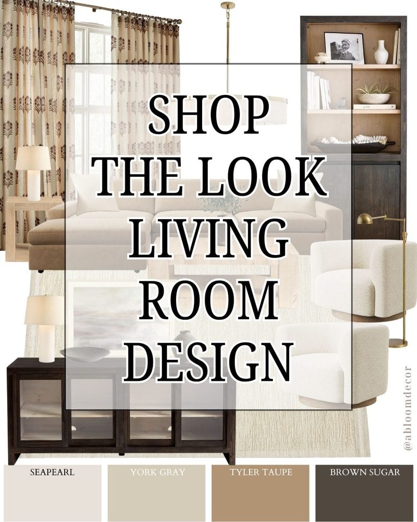Soft Taupe and Espresso Modern Organic Living Room Design pin