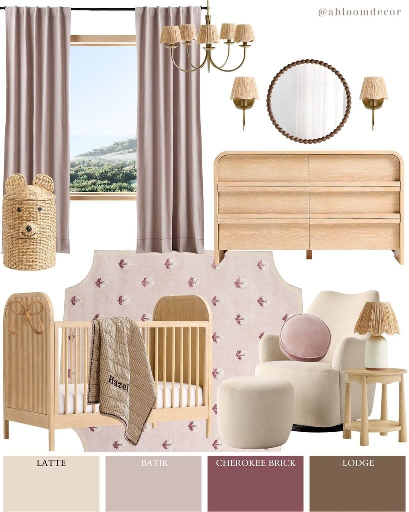 Sweet Dusty Rose Girls Room Nursery Design