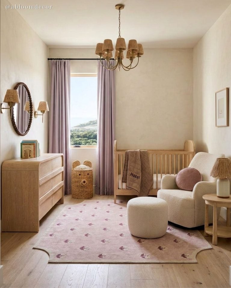 Sweet Dusty Rose Girls’ Room Nursery Design
