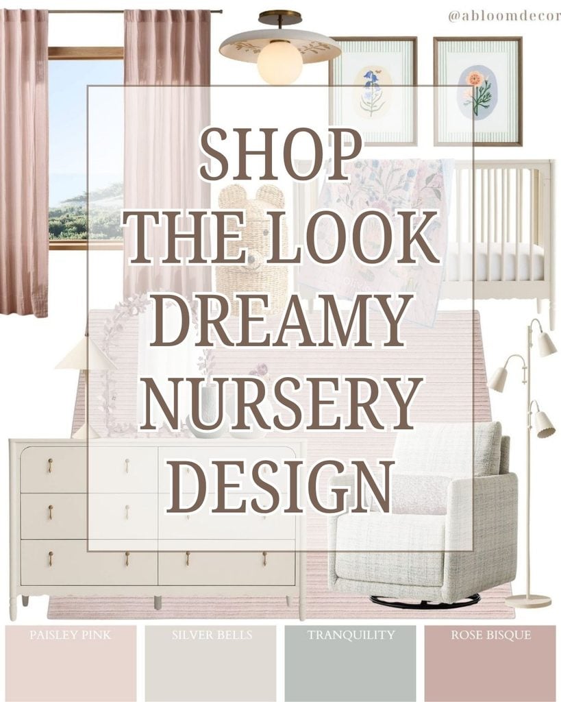 Whimsical Pink Baby Girl Nursery Room Idea pin